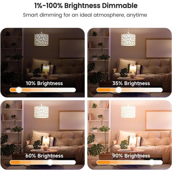 TREATLIFE Smart Light Bulbs 4Pack, 2500K-6500K Tunable White Dimmable LED Light - Picture 5 of 7